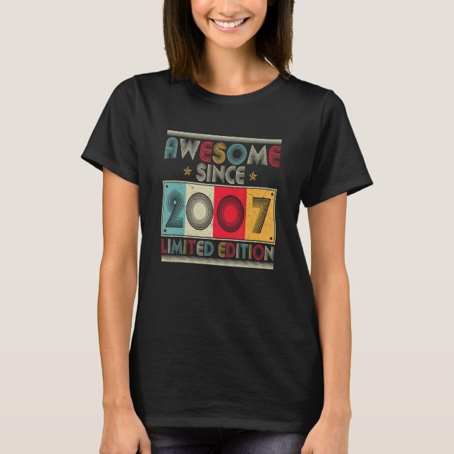 T-shirt 15 ans Awesome depuis 2007 15e anniversaire (Devant)
