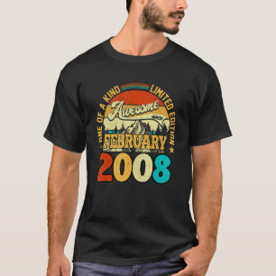 T-shirt 15 Ans Awesome Depuis Février 2008 15e Birt