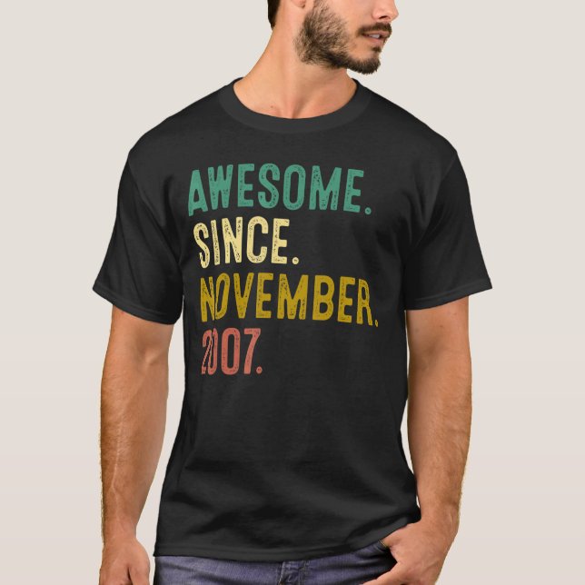 T-shirt 15 Ans Awesome Depuis Novembre 2007 15th Bi (Devant)