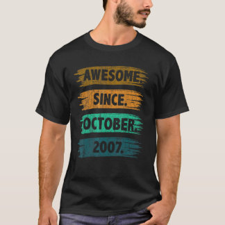 T-shirt 15 Ans Awesome Depuis Octobre 2007 15e Birt