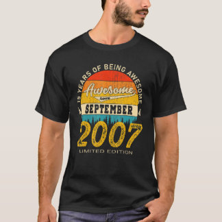 T-shirt 15 ans Awesome depuis septembre 2007 15e Birt