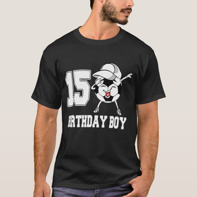 T-shirt 15 ans Dabbing Soccer 15th Birthday Boy Tee (Devant)