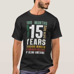 T-shirt 15 Ans D'Être Impressionnant 15e Anniversaire Garç