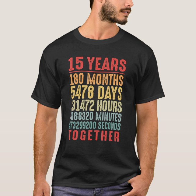 T-shirt 15 ans ensemble 15e anniversaire de Mariage marié (Devant)