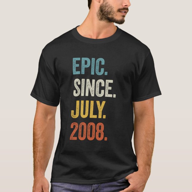 T-shirt 15 Ans Epic Depuis Juillet 2008 15E Anniversaire (Devant)