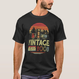 T-shirt 15 Ans Fabriqué en 2008 Vintage 15e Anniversaire R