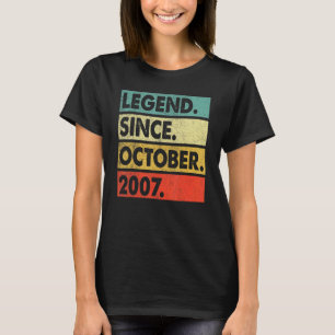 T-shirt 15 Ans Légende depuis Octobre 2007 15e Naissance