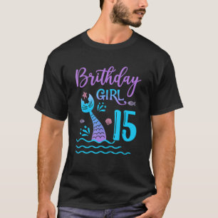 T-shirt 15 ans Vieux Mermaid queue 15e Anniversaire Fille