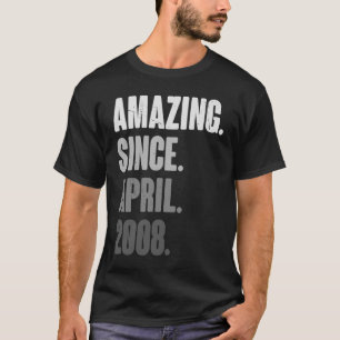 T-shirt 15 Ans Vintage 2008 Avril Anniversaire 15 Déco