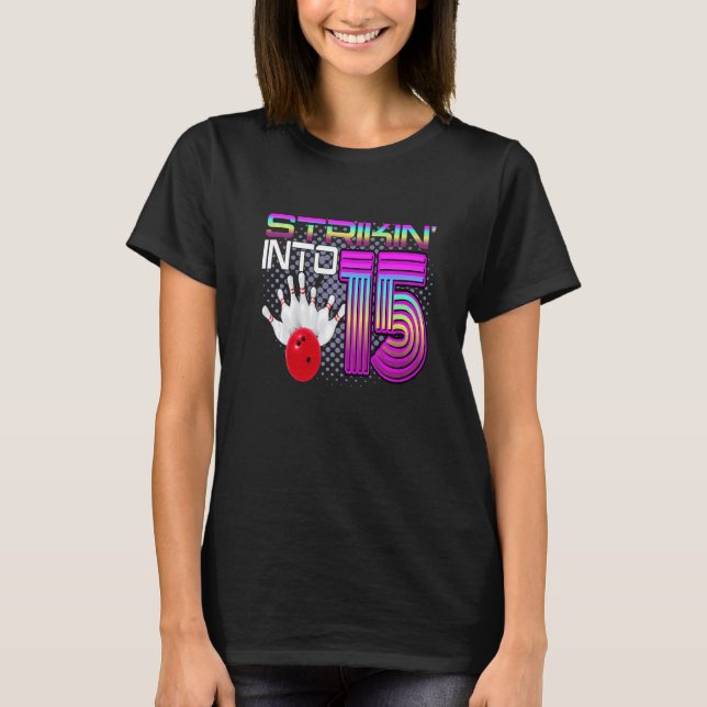 T-shirt 15 Bowling Bowler 15e anniversaire Cele (Devant)