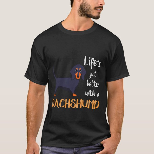 T-shirt 15 La vie est meilleure avec un Dachshund (Devant)