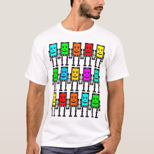 T-shirt 15 téléphones robotisés (Devant)