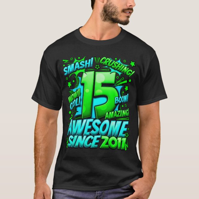 T-shirt 15 Year Old For Boys 15th Birthday Boy 15 Year Old (Devant)