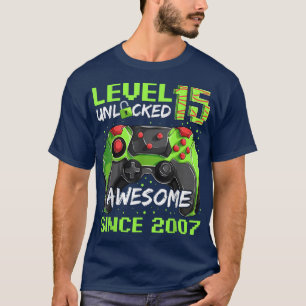 T-shirt 15 Years Old Gamer Man Birthday, Awesome Since 20