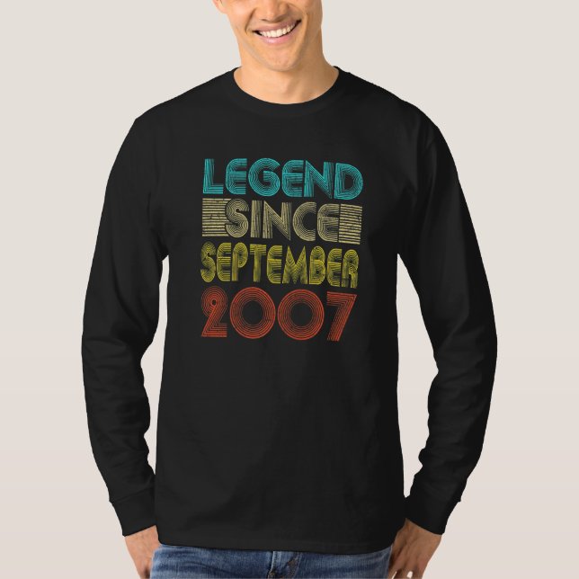 T-shirt 15 Years Old  Legend Since September 2007 15th Bir (Devant)