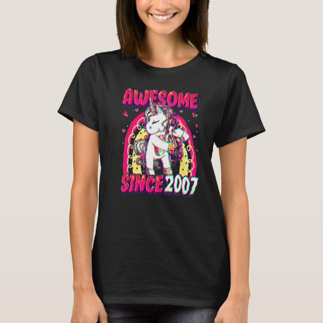 T-shirt 15 Years Old Unicorn Flossing 15th Birthday Girl U (Devant)