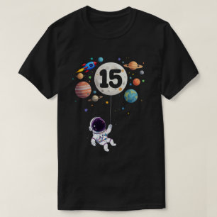 T-shirt 15e année Ancien Anniversaire Planètes Astronaut 1