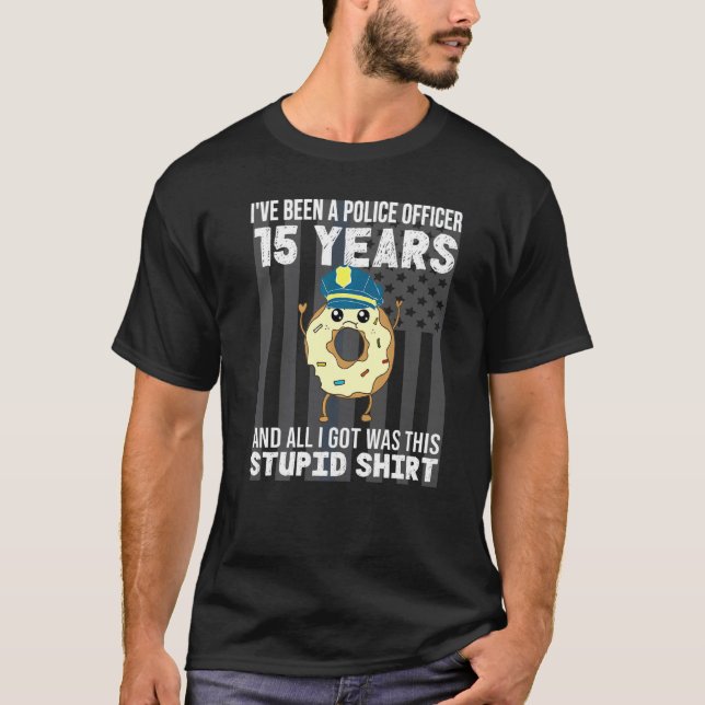 T-shirt 15e Année Anniversaire Des Officiers De Police 15  (Devant)