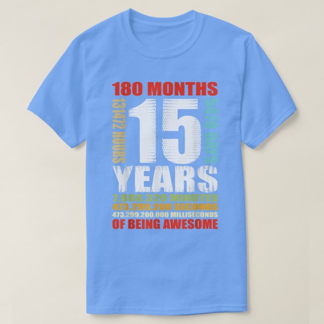 T-shirt 15e anniversaire 15 ans Garçons Filles Enfants Êtr (Design devant)