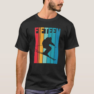 T-shirt 15E Anniversaire Boy Retro Ski Lover 15 Ans O