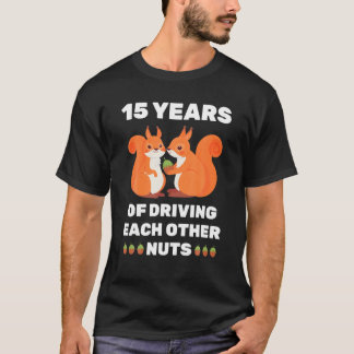 T-shirt 15E Anniversaire De Mariage De 15 Ans Drôle Couple