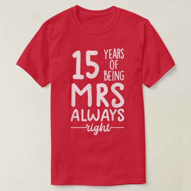 T-shirt 15e anniversaire de mariage tee match couples 15 (Design devant)