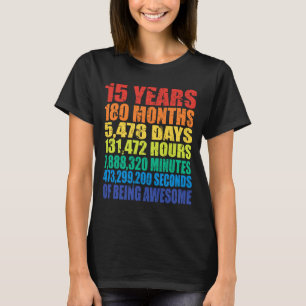 T-shirt 15e anniversaire, garçons et filles, 15 ans cool 