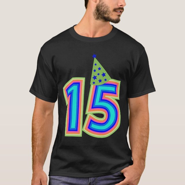 T-shirt 15e anniversaire mignon 15 ans Vieux Rainbow Boy G (Devant)