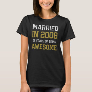 T-shirt 15e anniversaire pour les hommes mariés en 2008 Co