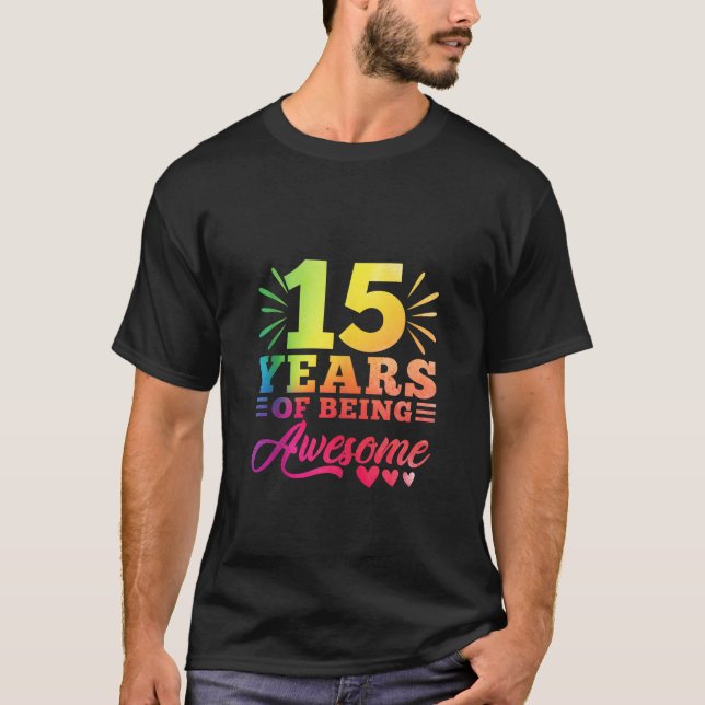 T-shirt 15e anniversaire Tie Dye 15 ans 15 ans fille année (Devant)