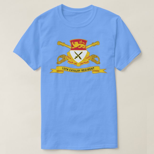 T-shirt 15e régiment de cavalerie avec Br Ribbon (Design devant)