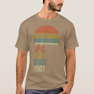 T-shirt 15e Wedding Anniversary Women, Epic Wife Since 