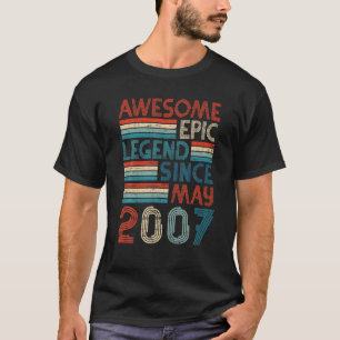 T-shirt 15Th Birthday Gifts Awesome Epic Legend Since May