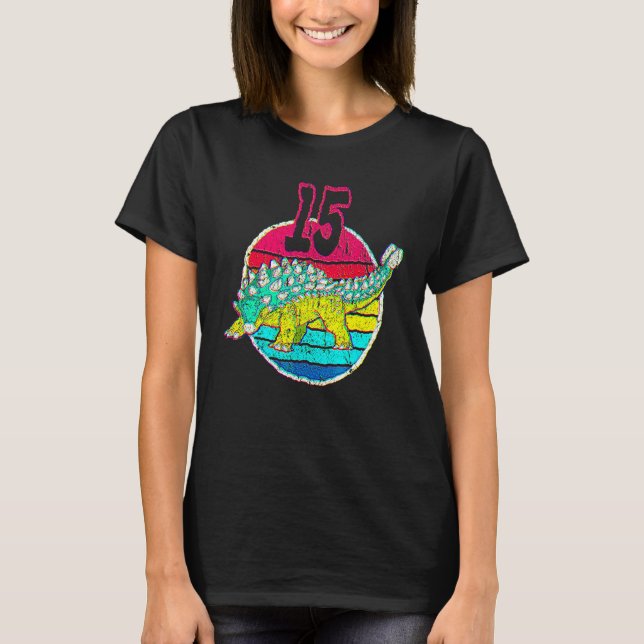 T-shirt 15th Birthday I Ankylosaurus Magniventris I Family (Devant)