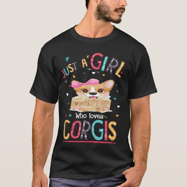 T-shirt 160 Juste Une Fille Qui Aime Le Corgi (Devant)