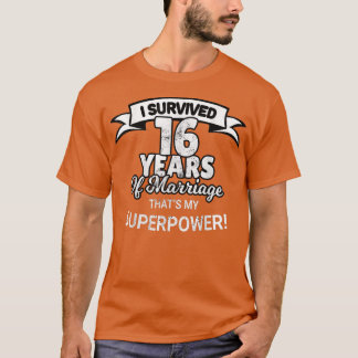 T-shirt 16 Anniversaire Du Mariage Du Mariage