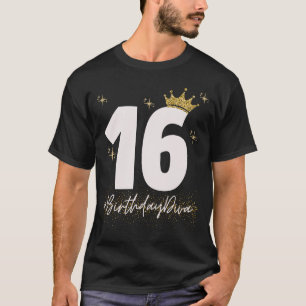 T-shirt 16 AnniversaireDiva Sweet sixteen 16ème Couronne m