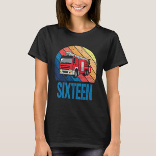 T-shirt 16 ans 16e anniversaire garçon pompier feu Tr