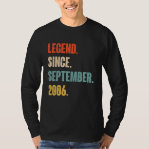T-shirt 16 ans 16e anniversaire Légende depuis septembre