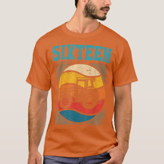 T-shirt 16 Ans 16e Anniversaire Tracteur Farmer Boys Gir