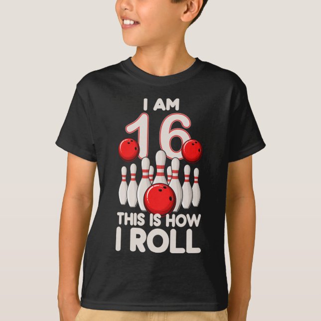 T-shirt 16 ans Old Bowling Party 16e anniversaire est comm (Devant)