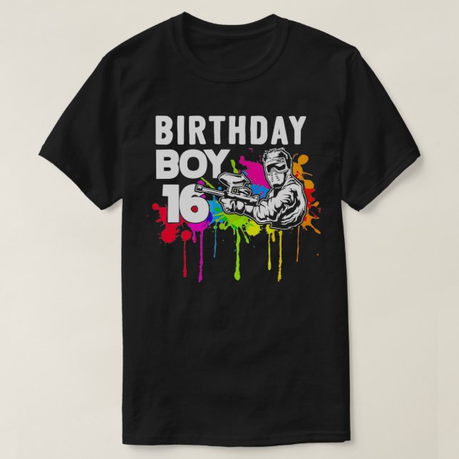 T-shirt 16 ans Paintballer Gear Cadeau 16th Paintball  (Design devant)