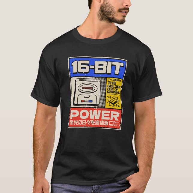 T-shirt 16-Bit Power - Retro Gamer (Devant)