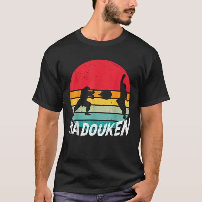 T-shirt 16 bits Retro HADOUKEN Fighter (Devant)