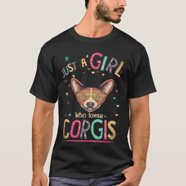 T-shirt 16 Juste Une Fille Qui Aime Corgi (Devant)