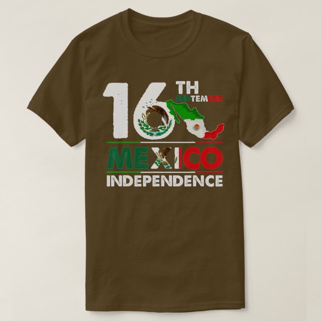 T-shirt 16 septembre Fête de l'Indépendance du Mexique 202 (Design devant)