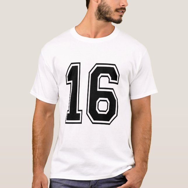 T-shirt 16 sixteen varsity num (Devant)