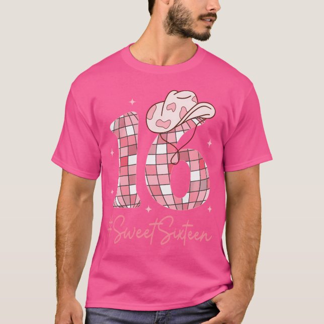T-shirt 16 Sweet Sixn Western Rodeo 16e Anniversaire Fille (Devant)
