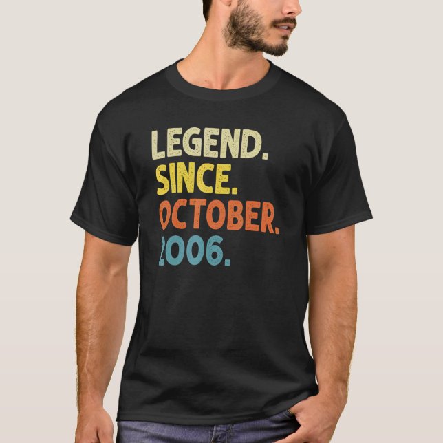T-shirt 16 Years Old Legend Since October 2006 16th Birth (Devant)