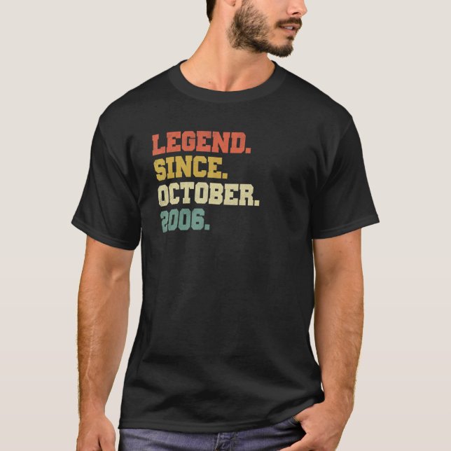 T-shirt 16 Years Old Legend Since October 2006 16th Birth (Devant)